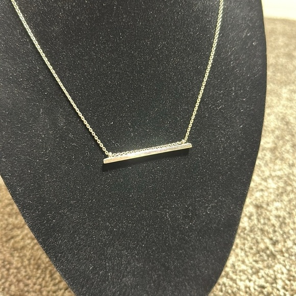 Silver bar necklace stamped 925 adjustable chain - Picture 2 of 6